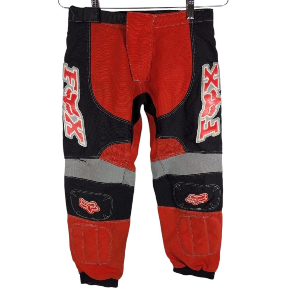 Fox Racing 180 Youth Motocross PantsRed Black Size 26 MX Dirt Kids (HOLE FLAWS)